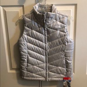 The North Face silver gray vest size small